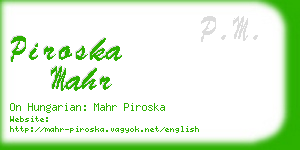 piroska mahr business card